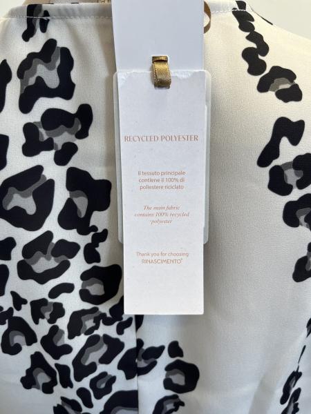 Rinascimento Bluse Weiß mit schwarzem Leoprint